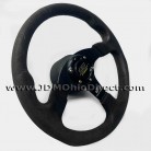 JDM Mugen Style Black Suede Steering Wheel With DC2 Hub